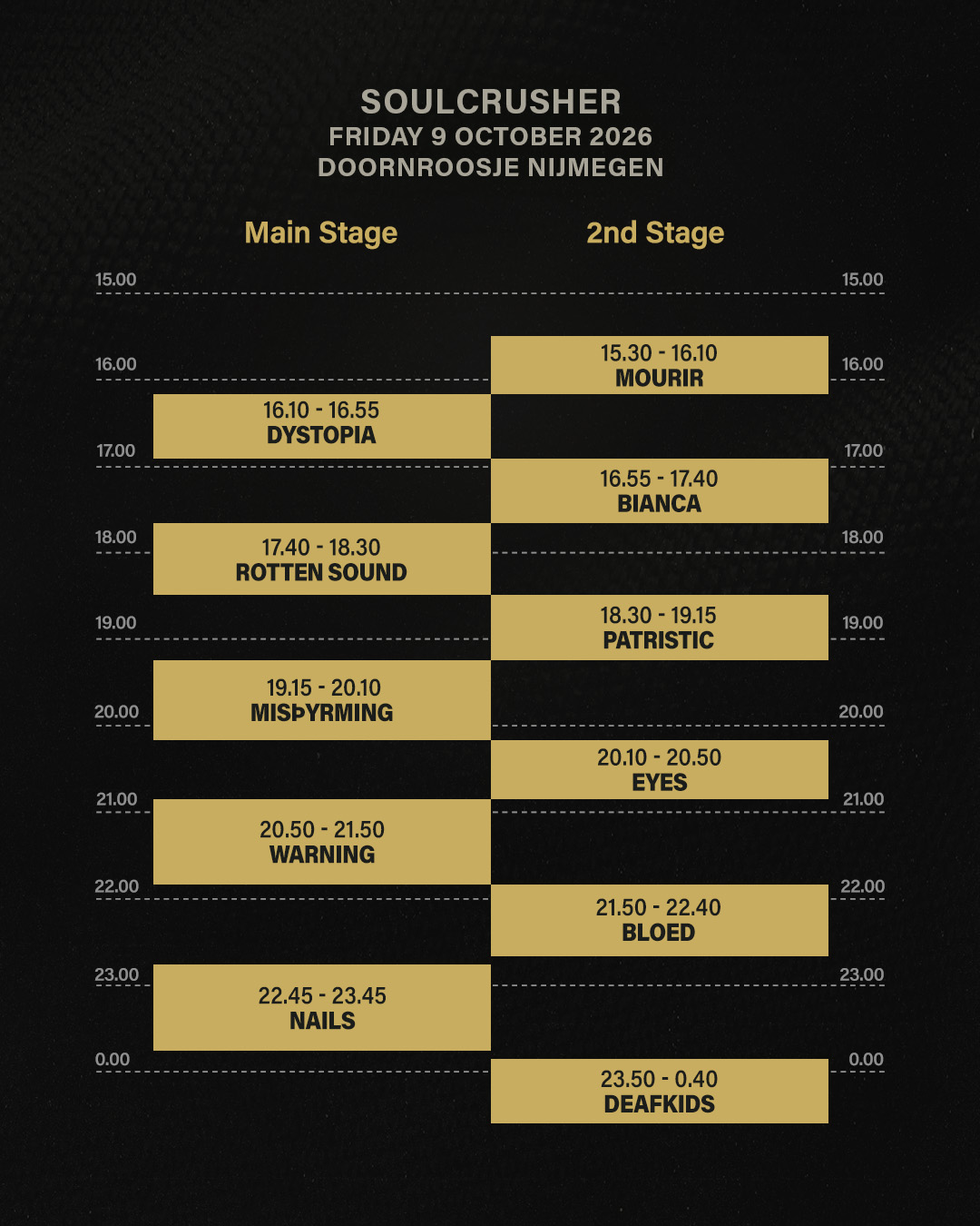 Soulcrusher Schedule Friday